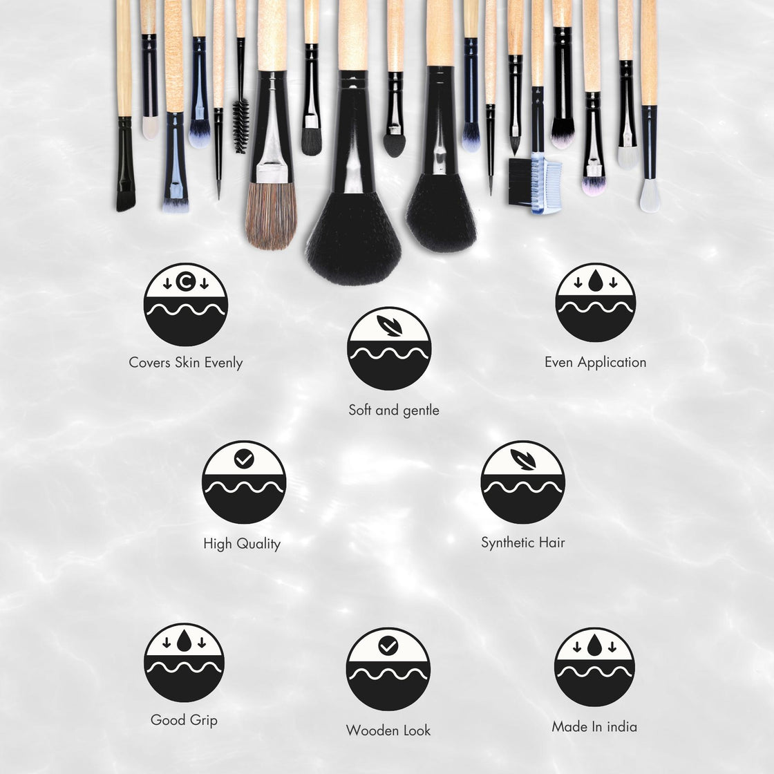 Allure Classic Makeup Brushes  Pack Of 19 ( ACK-19 )