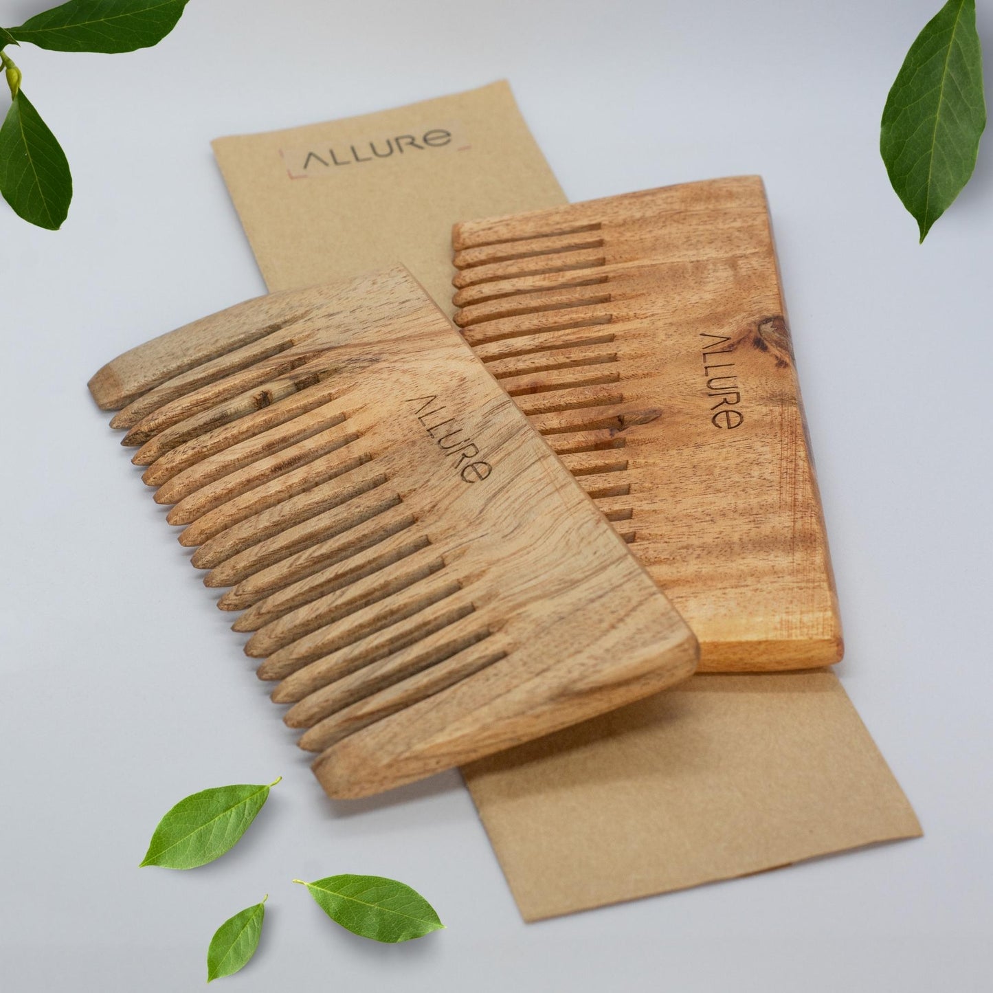 Allure Wooden Neem Comb CS-02 - Pack of 2