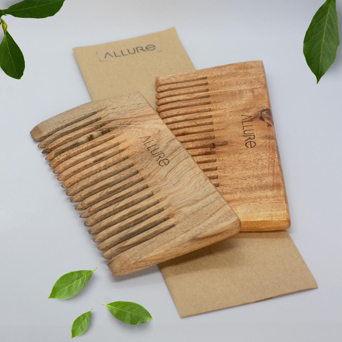 Allure Wooden Neem Comb CS-02 - Pack of 2