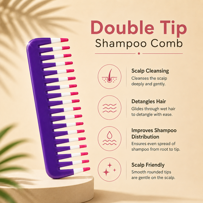 Allure 3-Tip Hair Styling & Parting Comb – Purple