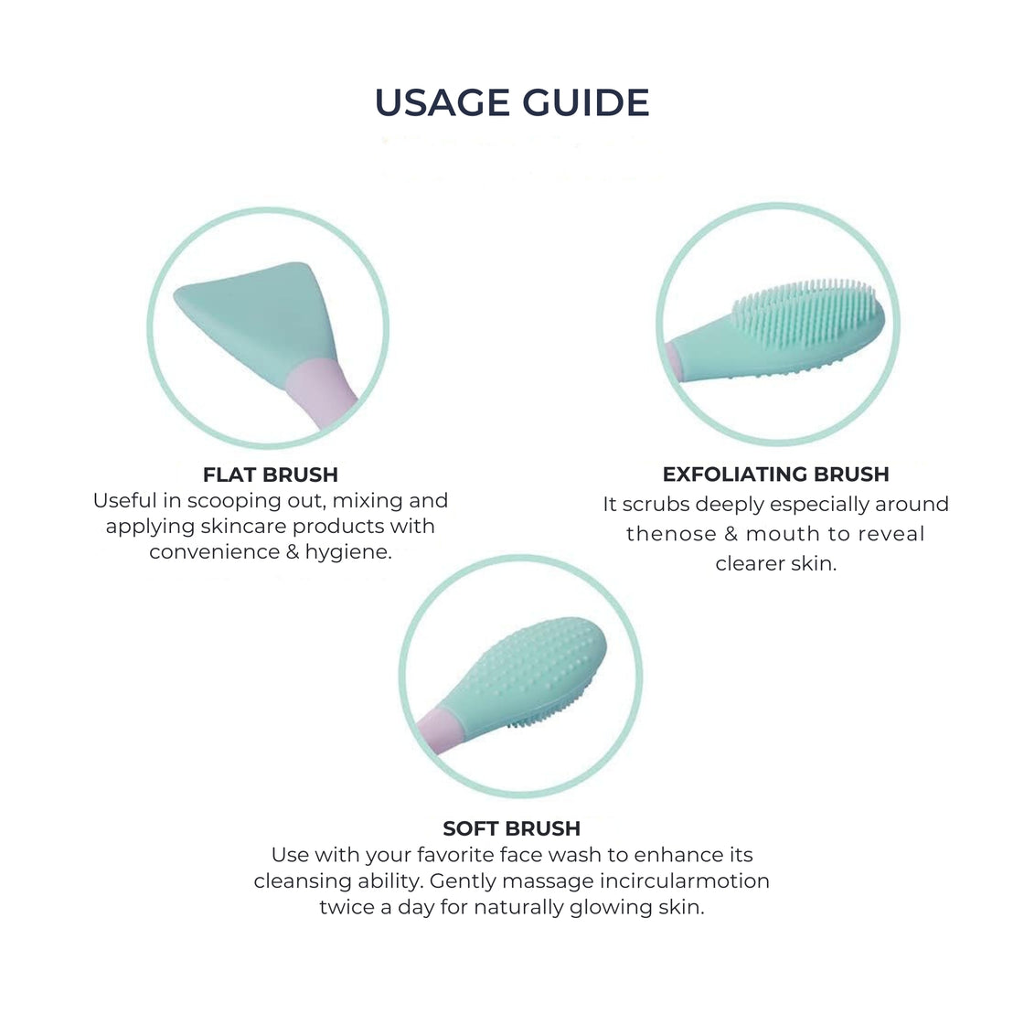 Allure Dual-Sided Face Cleansing Brush & Mask Applicator - Pack Of 2