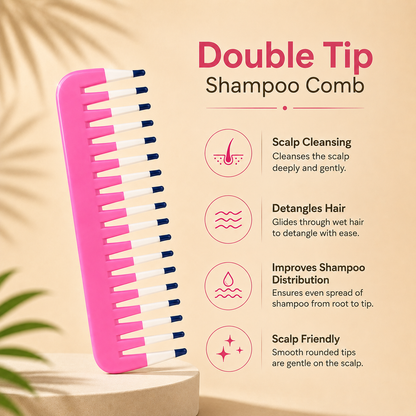 Allure Triple Tip Hair Styling Comb for Parting – Pink