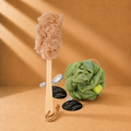 Allure Bath Brush & Loofah Sponge Set (Pack of 2 Assorted Colors Loofha)