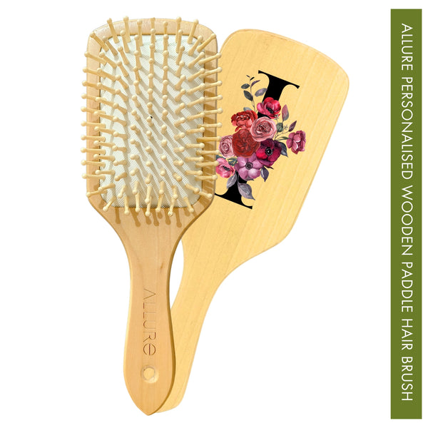 Allure Personalised Letter I Paddle Hair Brush