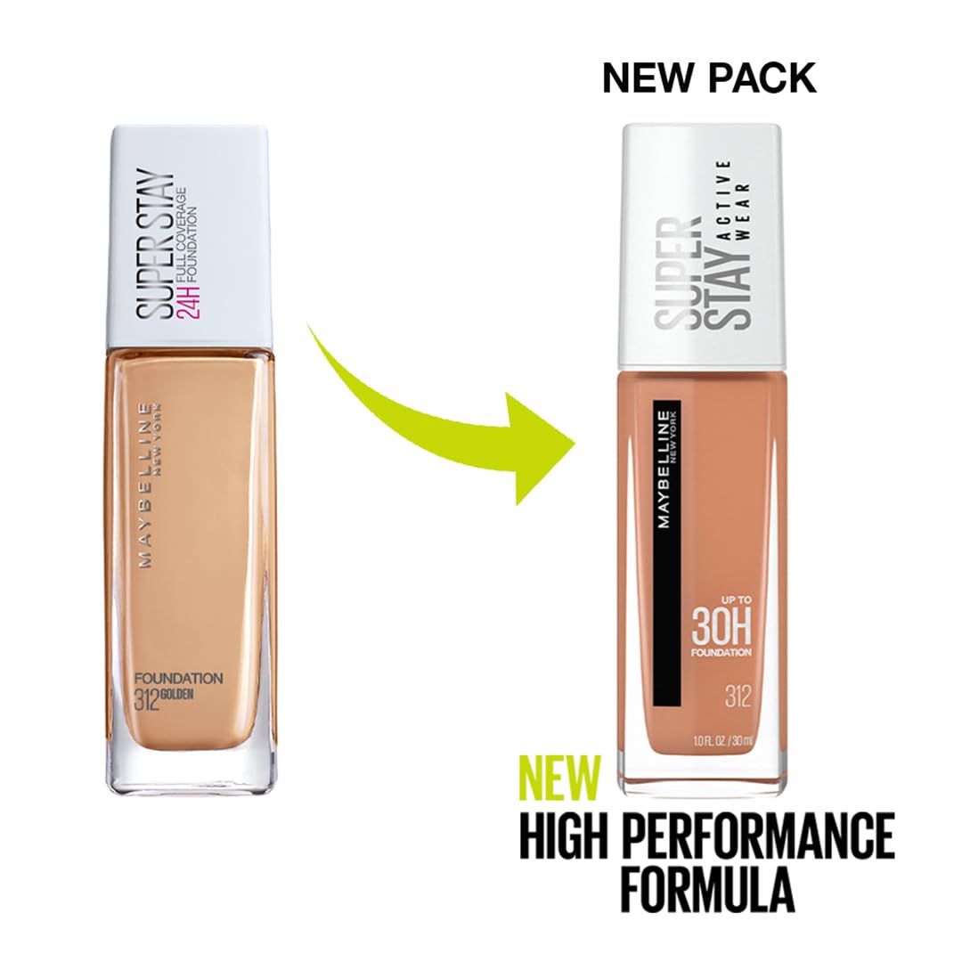 Maybelline New York Super Stay 30H Full Coverage Foundation - Golden 312