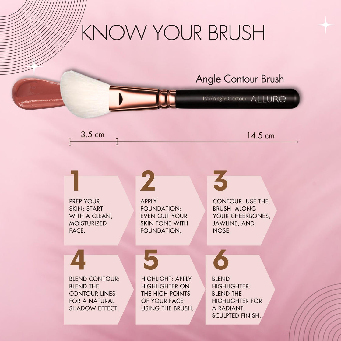 Allure Professional Makeup Angle Contour Brush- 127