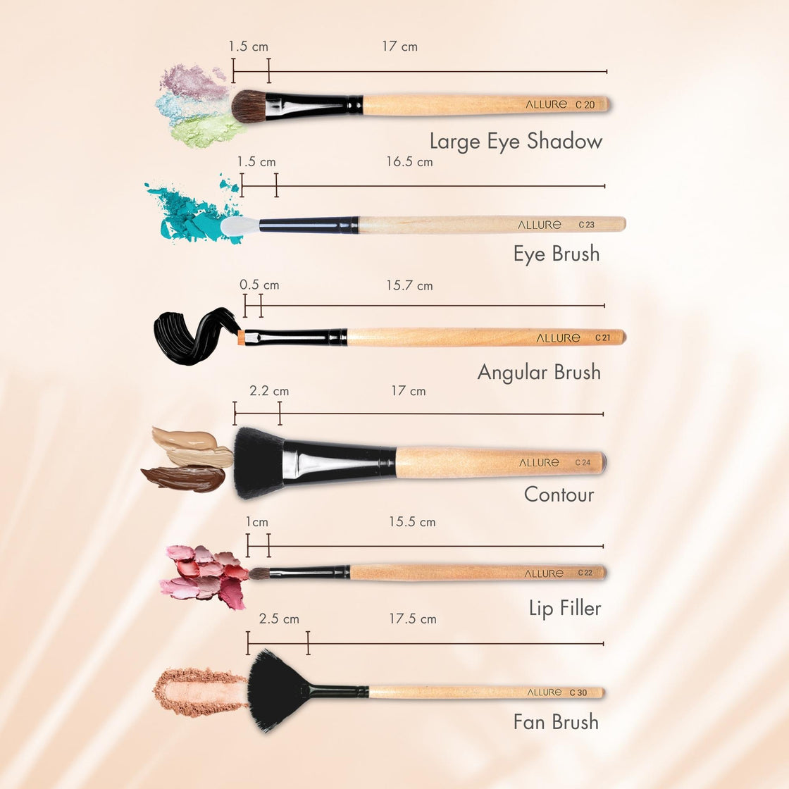 Allure Classic Makeup Brushes Pack Of 25  ( ACK-25 )