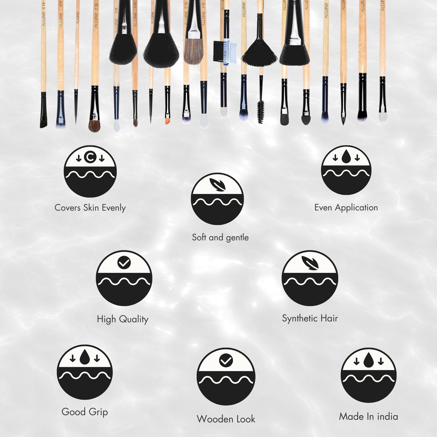 Allure Makeup Brush Set (Pack Of 25 Brushes)