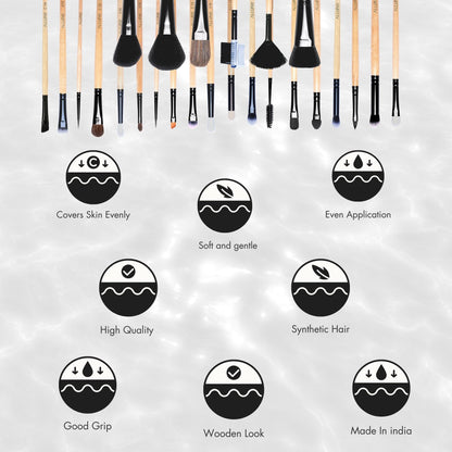 Allure Makeup Brush Set (Pack Of 25 Brushes)