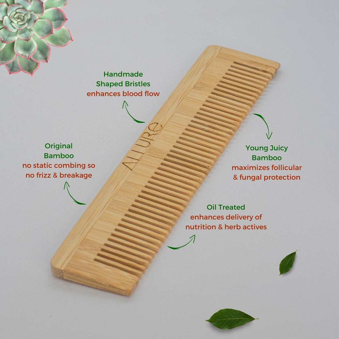 Allure Bamboo Pocket Hair Comb (CB-01)