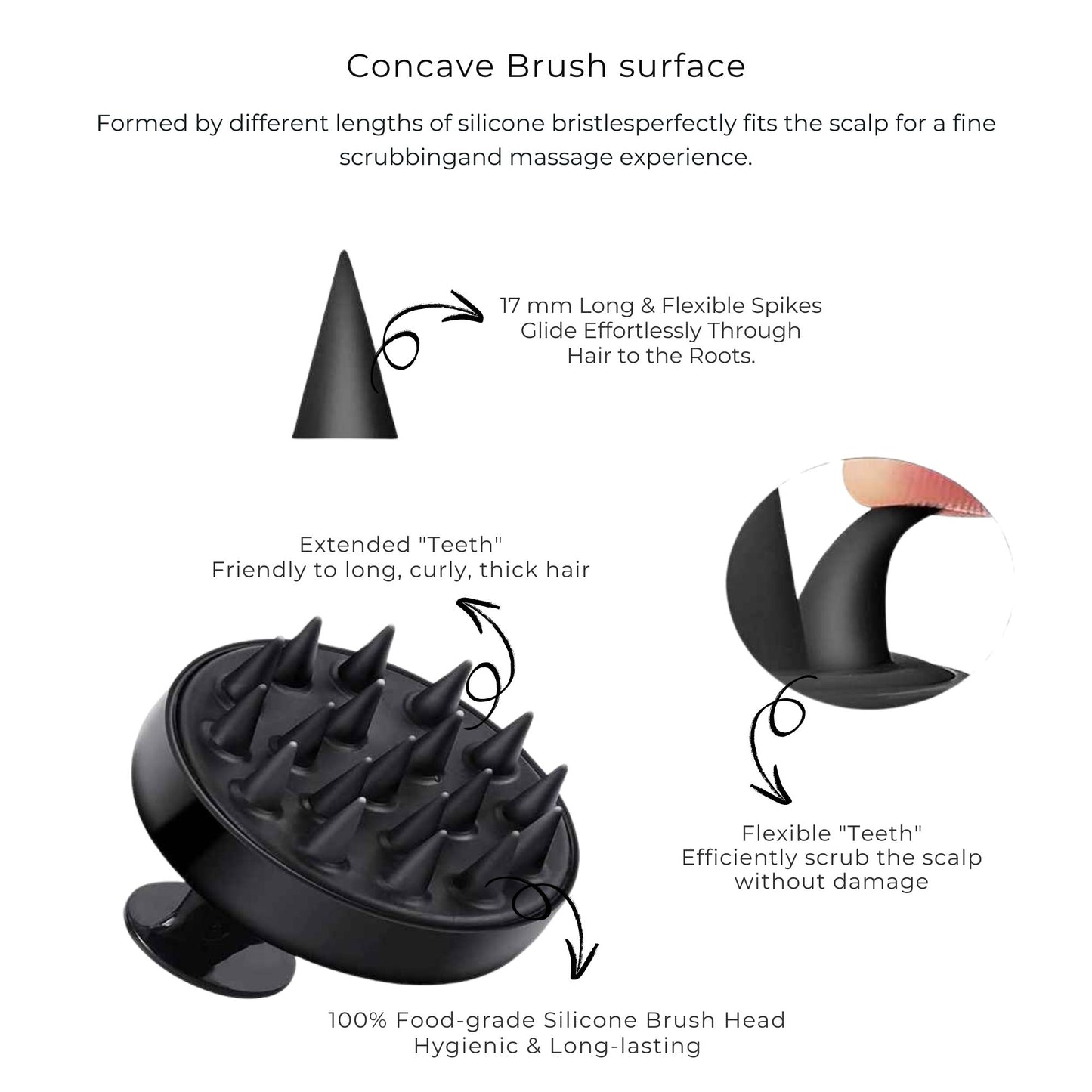 Allure Round Hair Scalp Massager & Shampoo Brush - Color May Vary