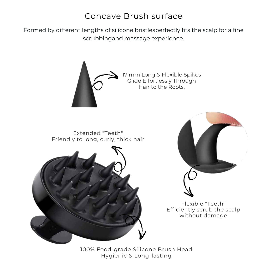 Allure Round Hair Scalp Massager & Shampoo Brush - Color May Vary