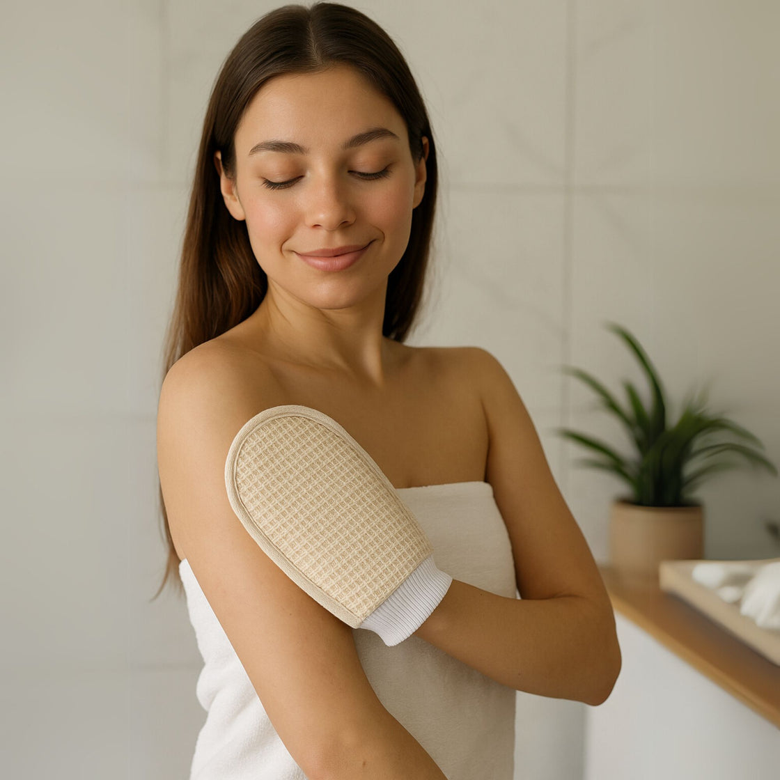 Allure Exfoliating Bathing Gloves for Deep Cleansing & Smooth Skin