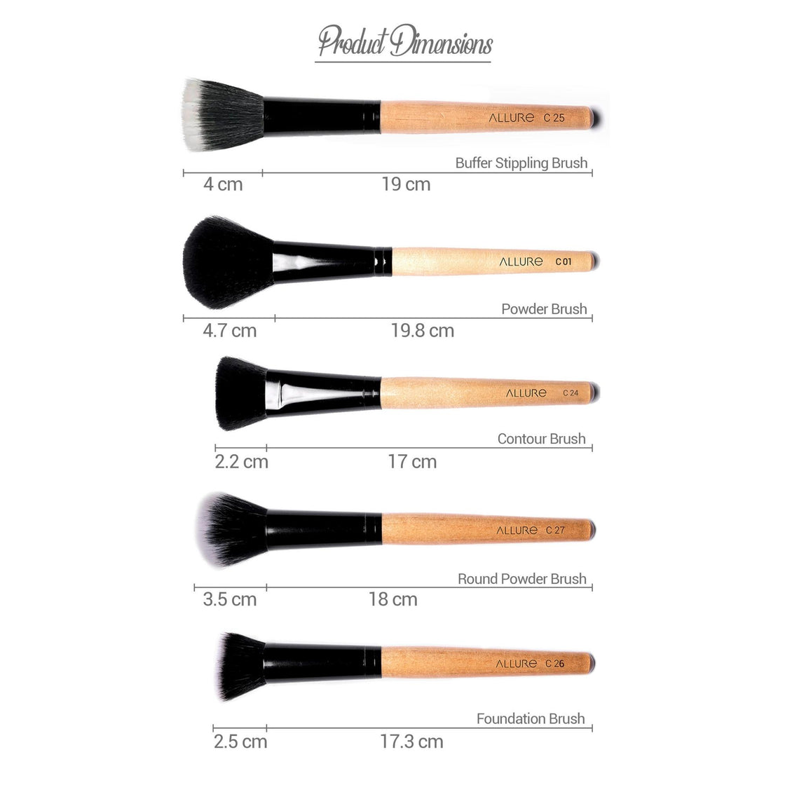 Allure Classic Makeup Brushes Pack Of 29 ( ACK-29 )