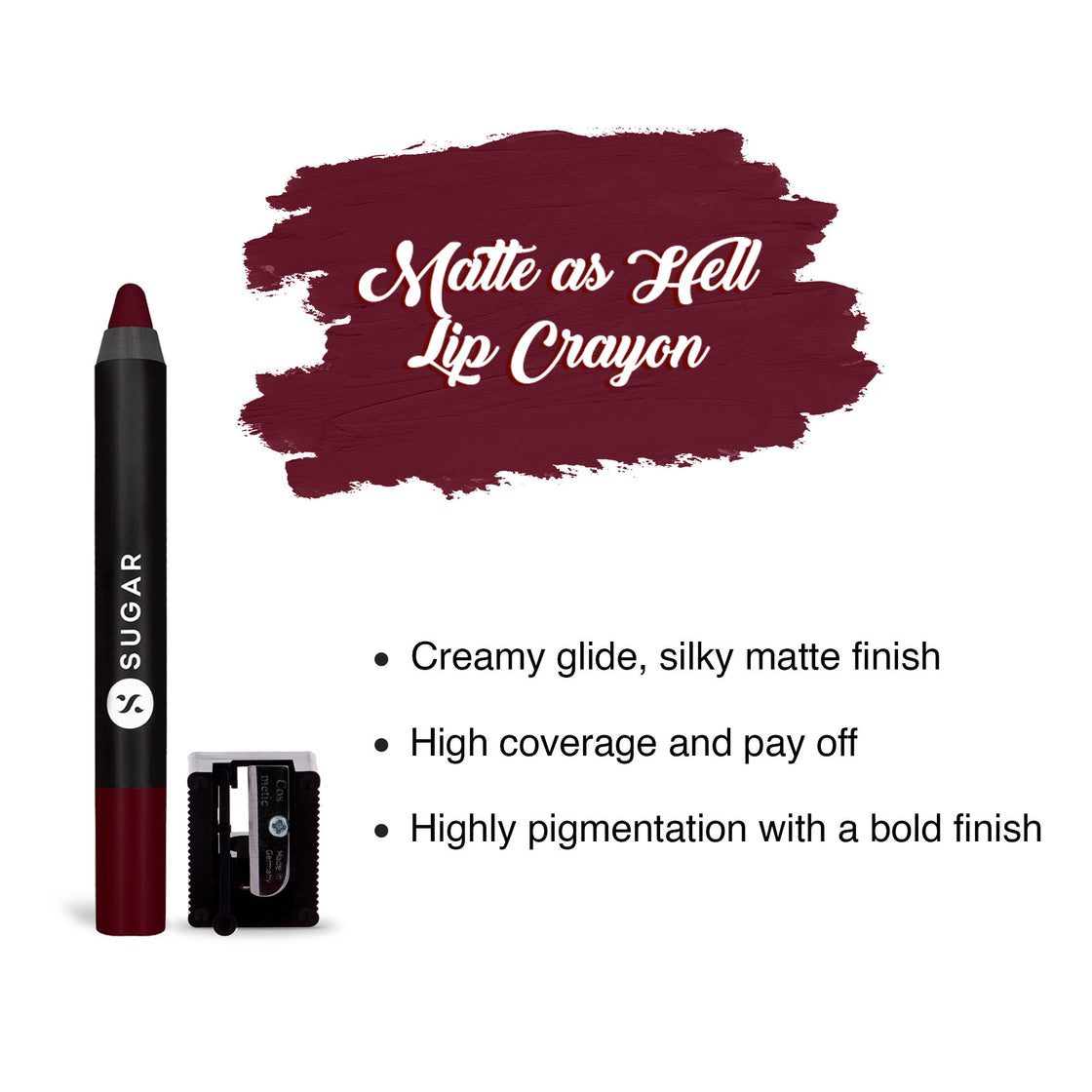 Sugar Matte As Hell Crayon Lipstick - 24 Rachel Berry