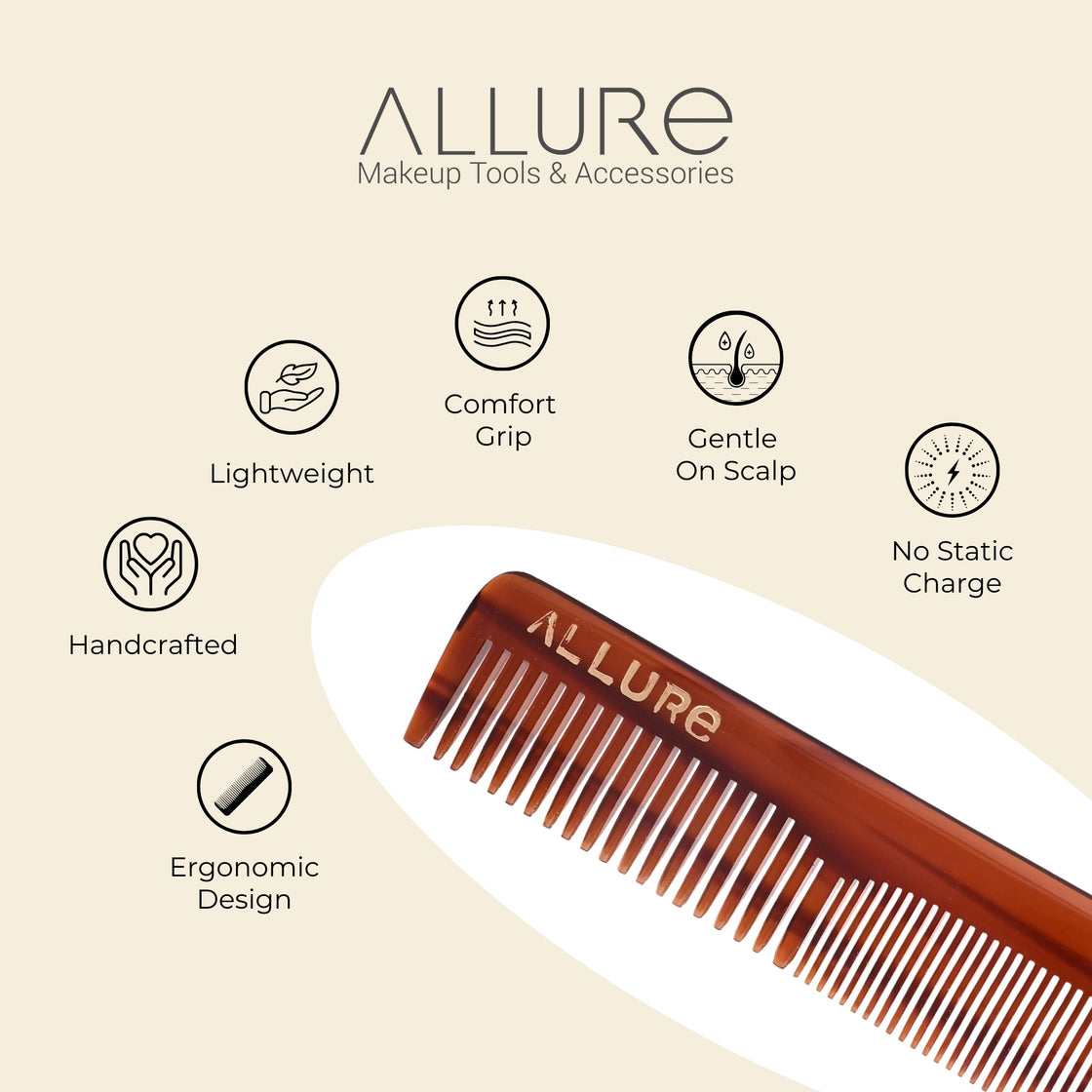 Allure Handcrafted Regular Anti-Static Hair Styling Comb for Frizz Control (HMC_T_18)