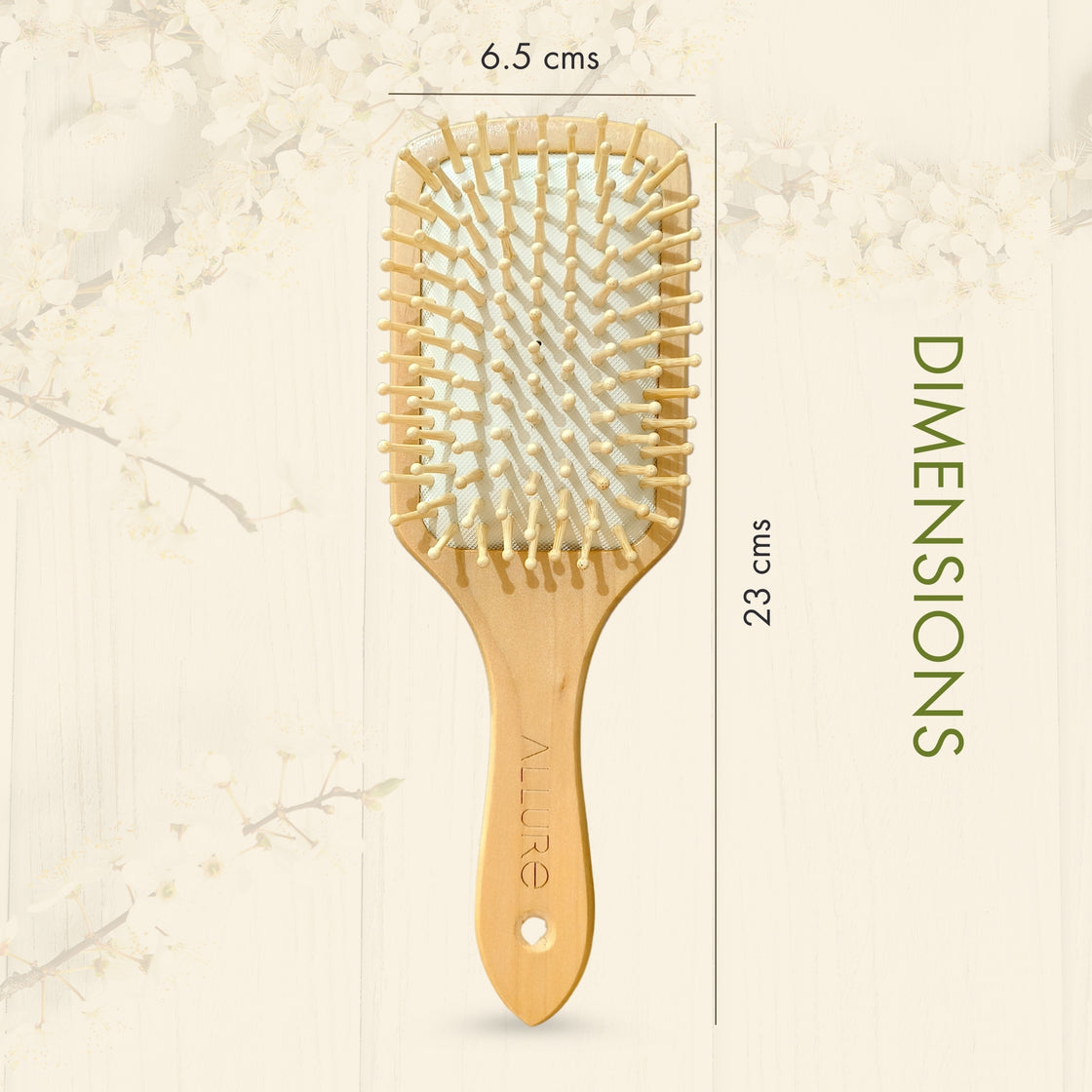Allure Personalised wooden paddle hair brush with letter K