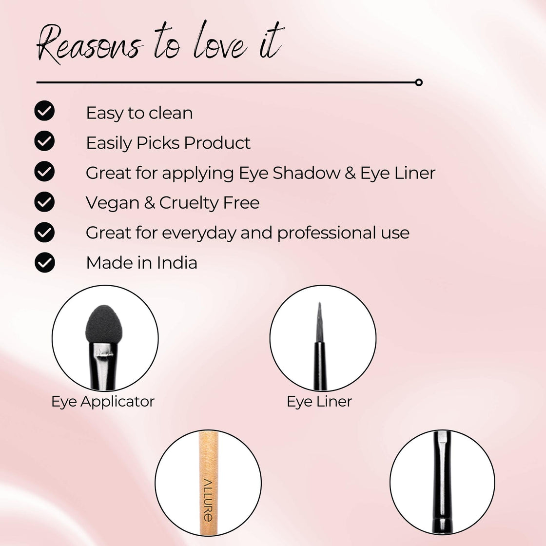 Allure Eye Liner and Eye Applicator Makeup Brushes