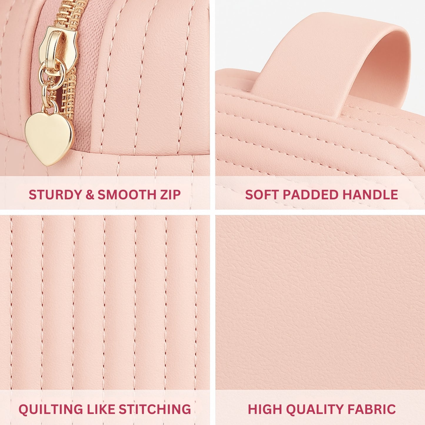 Allure Cosmetic Travel Organizer Pouch - Pink