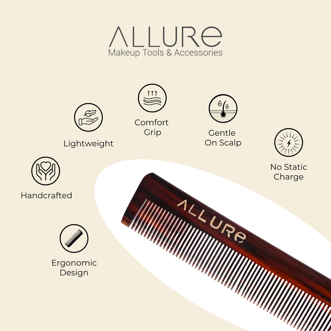 Allure Handcrafted Regular Anti-Static Hair Comb for Smooth & Frizz-Free Styling (HMC_T_19)