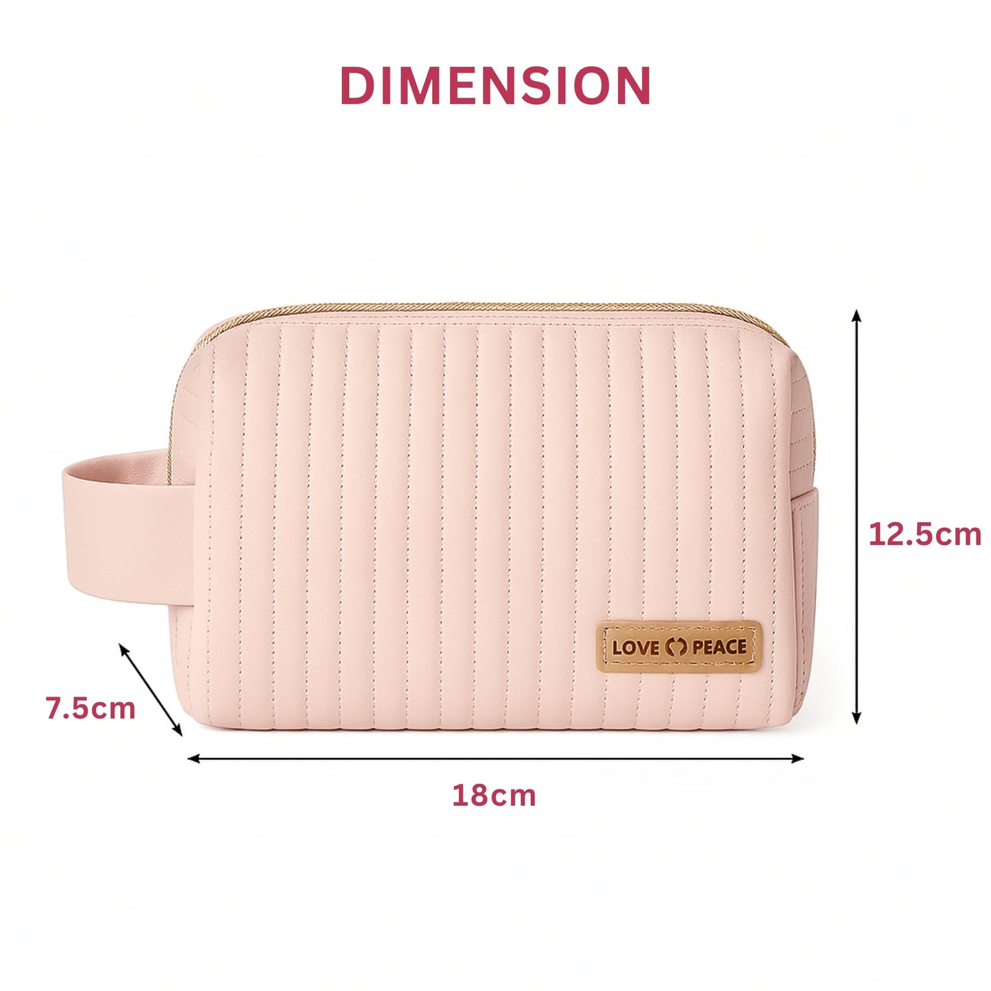 Allure Cosmetic Travel Organizer Pouch - Pink