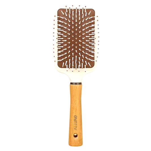 Allure Paddle Hair Brush with Wooden Handle And Nylon Bristles Large
