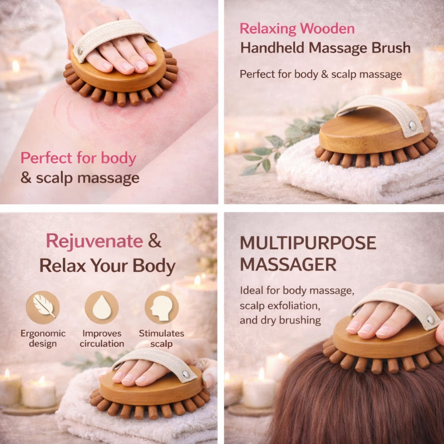 Allure Wooden Body Massager Brush