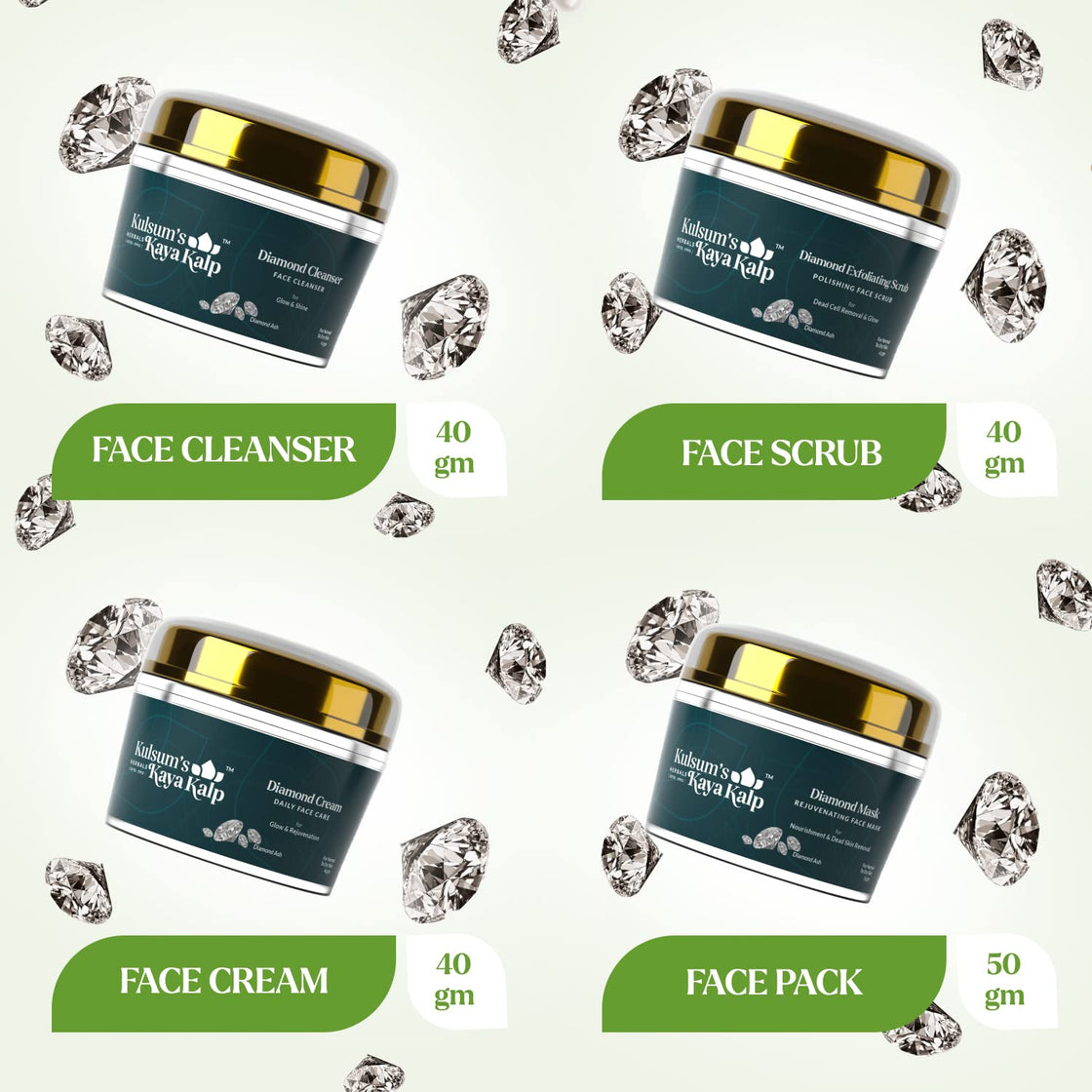 Kulsum's Kaya Kalp DIAMOND FACIAL KIT 40GM