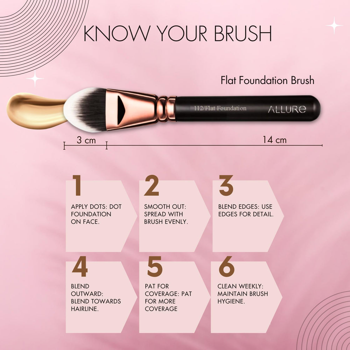 Allure Professional Makeup Flat Foundation Brush- 112