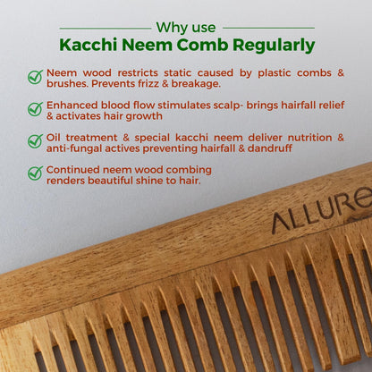 Allure Wooden Neem Comb CS-01+CR-01