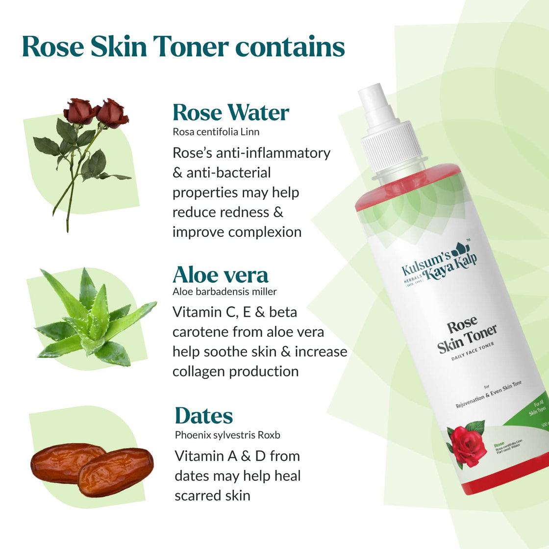 Kulsum's kayakalp Rose Skin Toner (500ML)