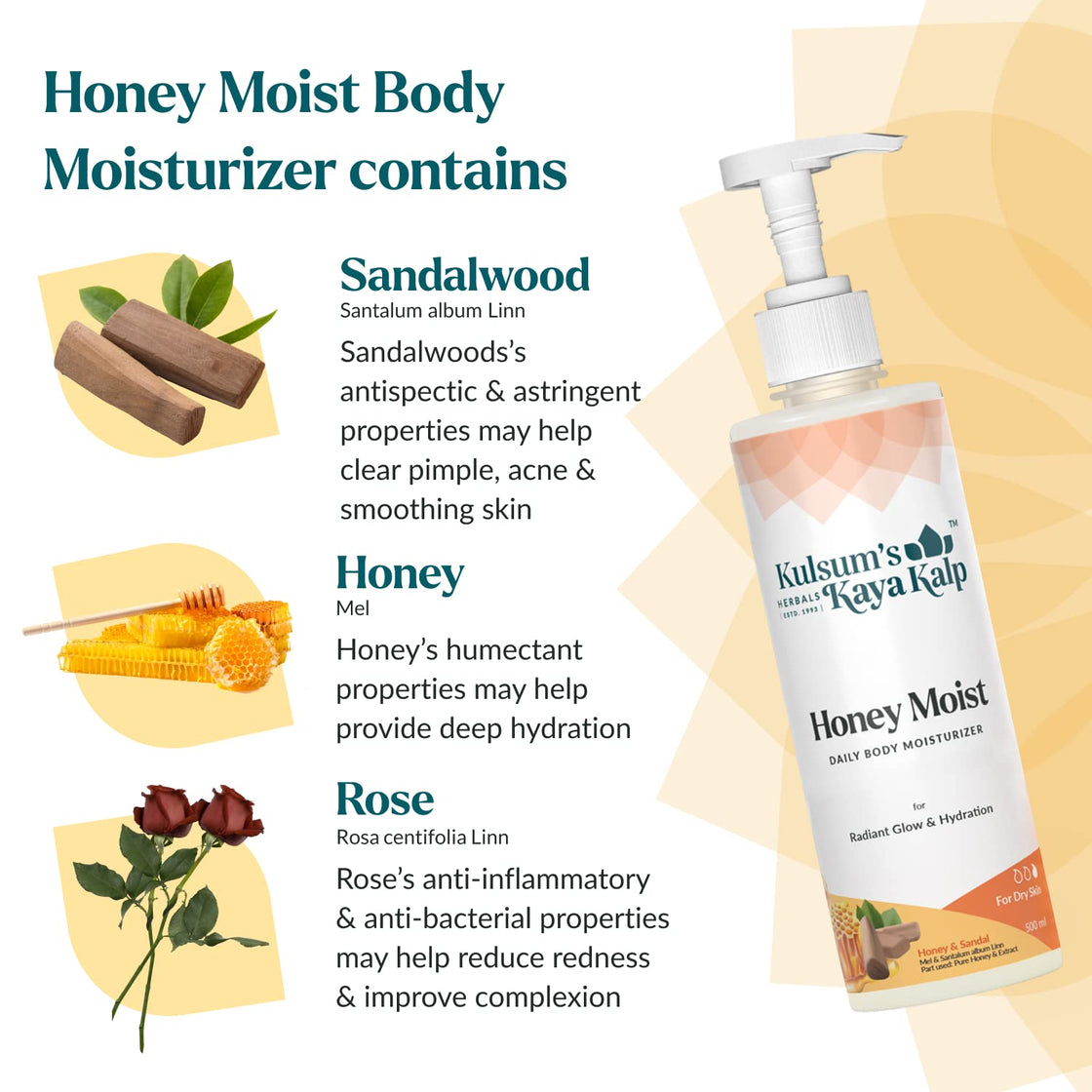 Kulsum's kayakalp Honey Moist Daily Body Moisturizer (500ML)
