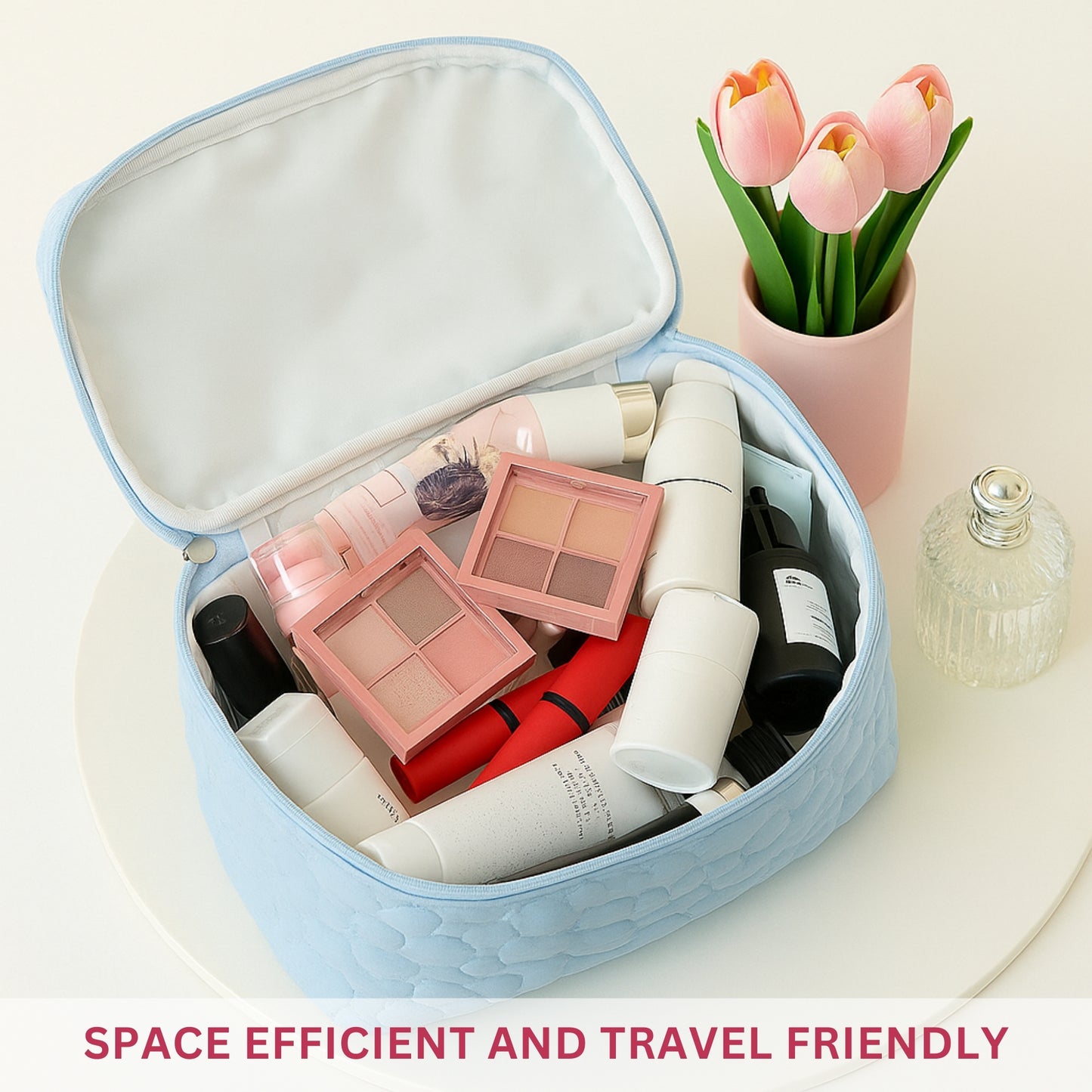 Allure Travel Makeup Organizer Pouch - Blue