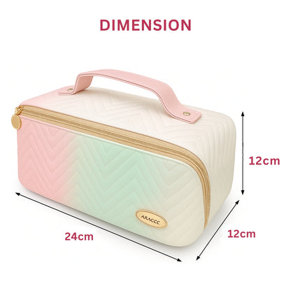 Allure Makeup Organizer Vanity Pouch - Pink & White