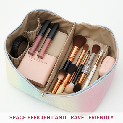 Allure Makeup Organizer Vanity Pouch - Pink & White