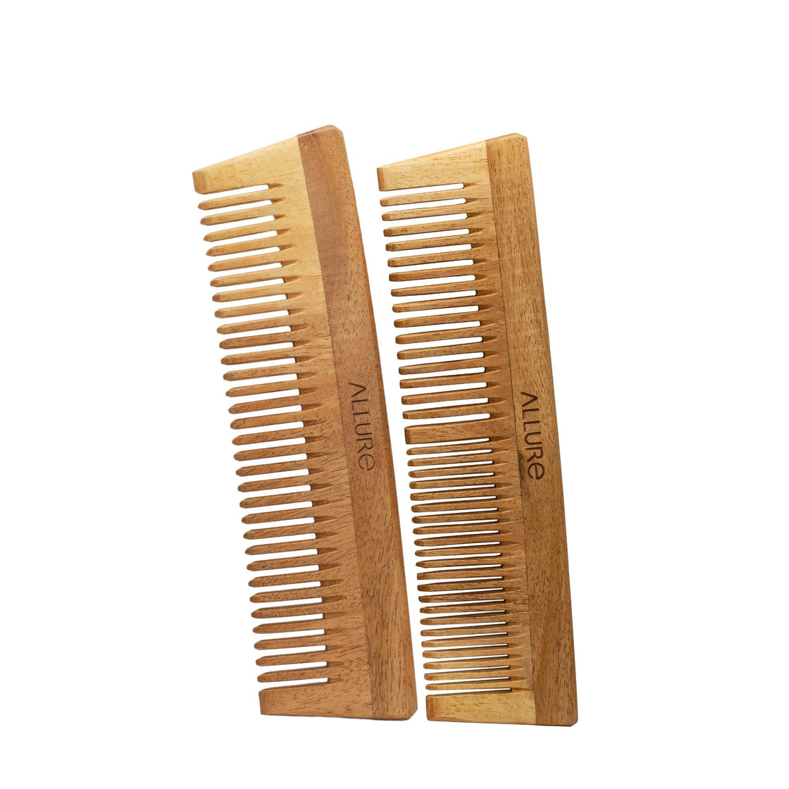 Allure Neem Wood Detangle and Dual Head Hair Combs (CD-01+CR-01)