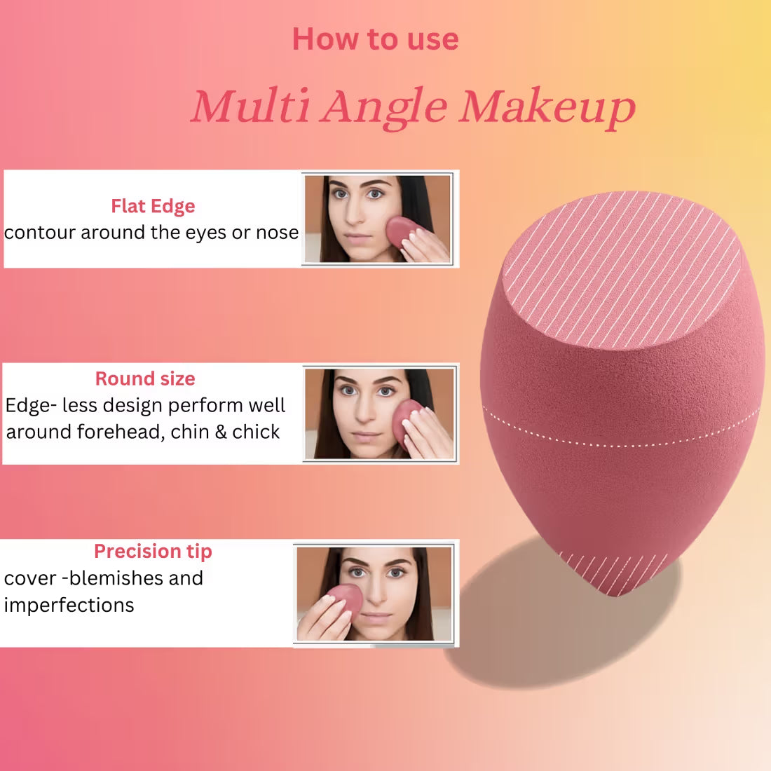 Allure 7-Piece Makeup Sponge Jar 4 Full Size & 3 Mini Blenders (7Pcs)