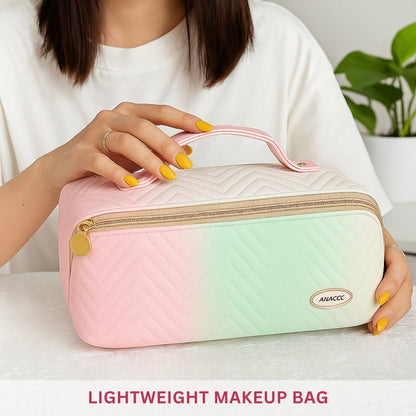 Allure Makeup Organizer Vanity Pouch - Pink & White