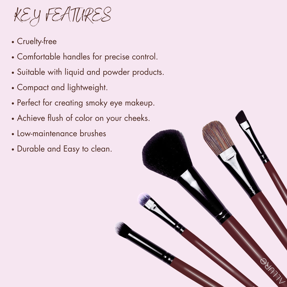 Allure Set Of 5 Makeup Brushes (MBS -C5)