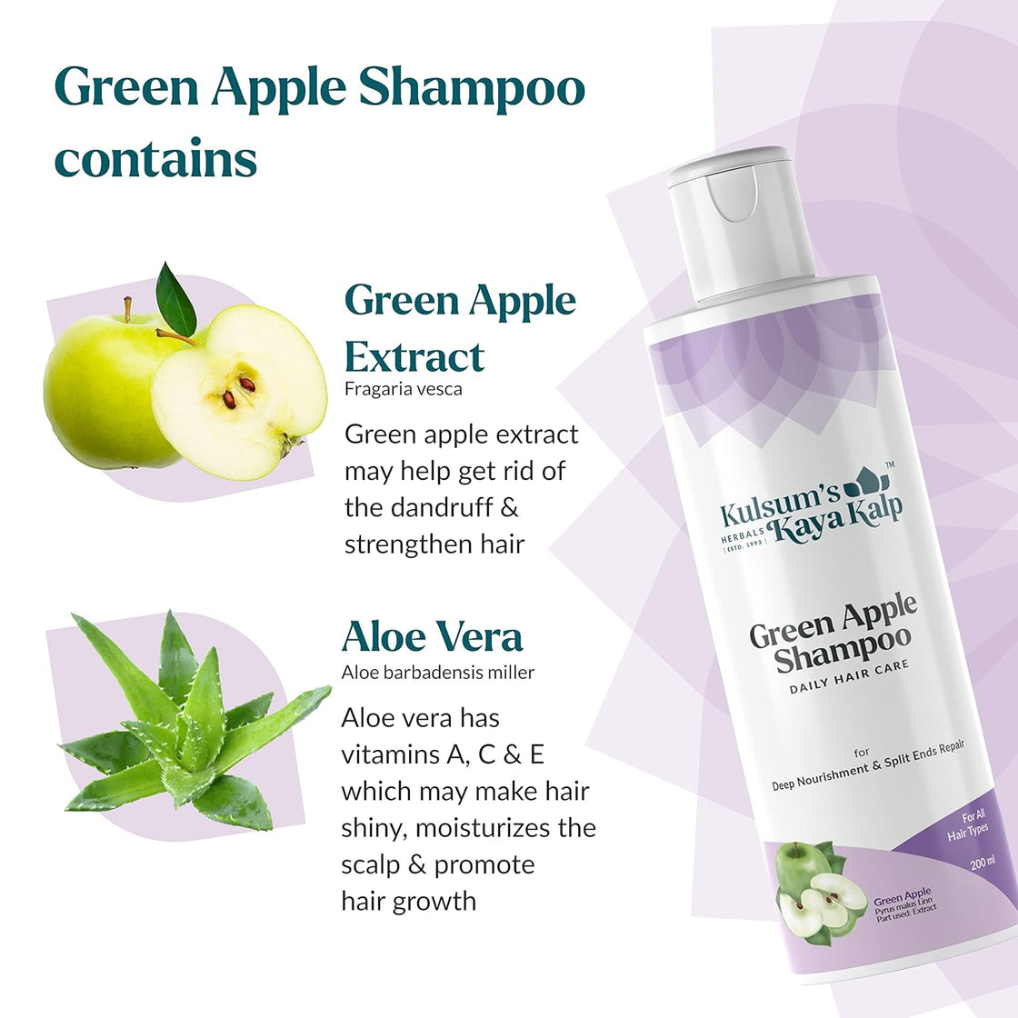 Kulsum's kayakalp Green Apple Shampoo (500ML)