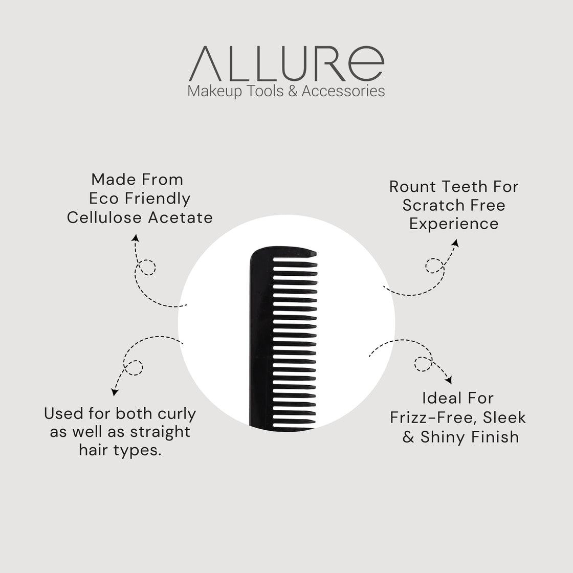 Allure Handcrafted Anti-Static Hair Comb (HMC_B_24)