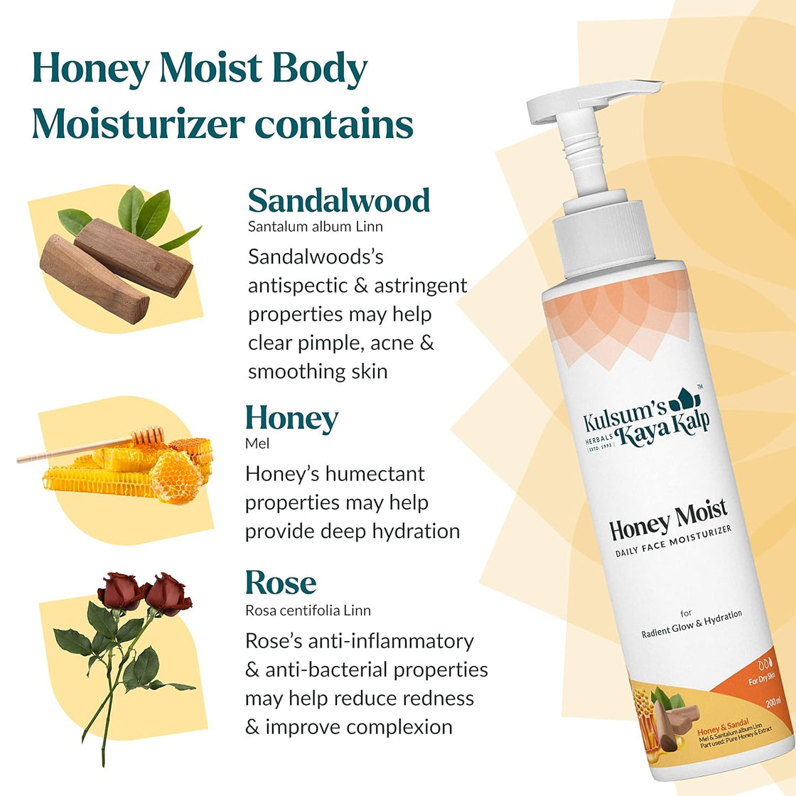 Kulsum's kayakalp Honey Moist Daily Body Moisturizer (200ML)