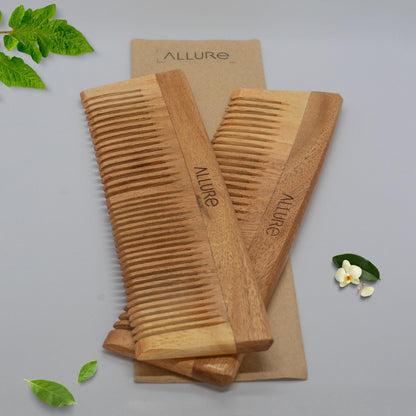 Allure Wooden Neem Comb CD-01 + CR-01