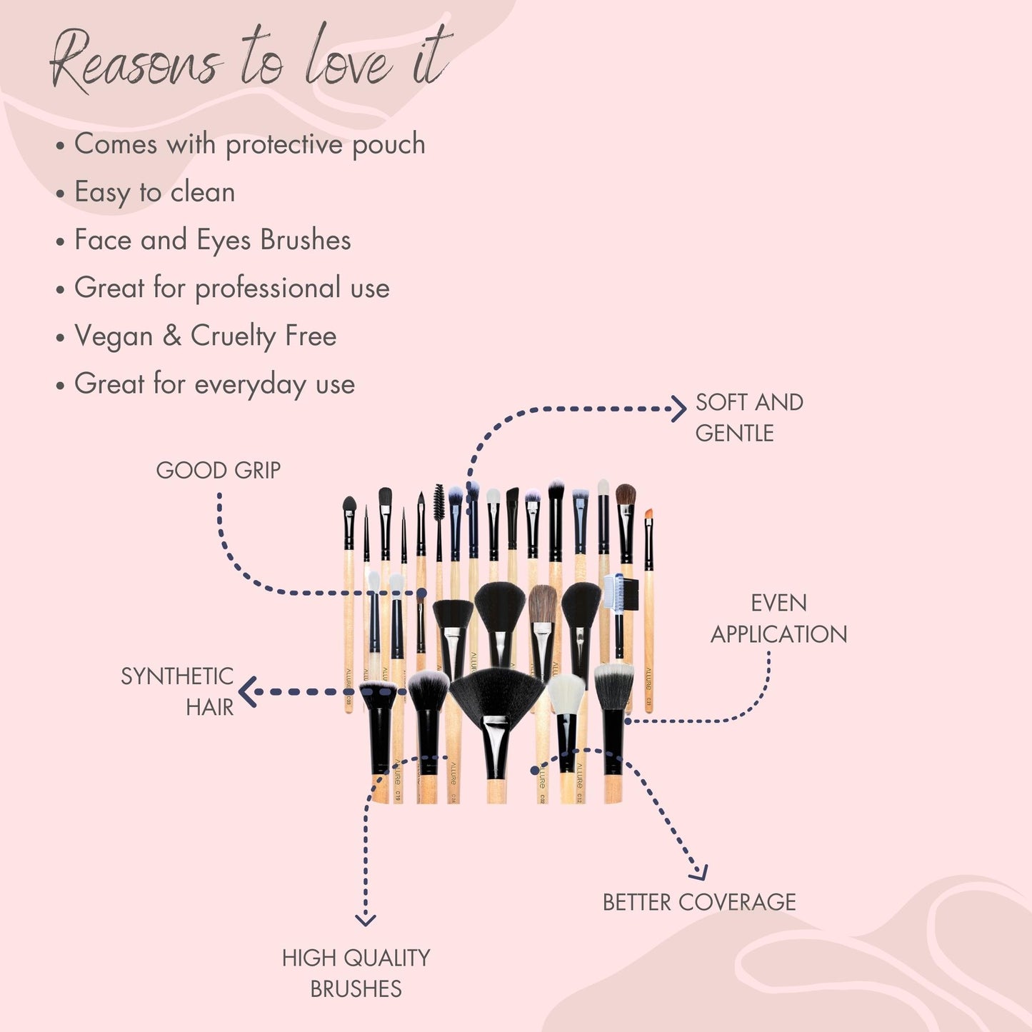Allure Makeup Brush Set (pack Of 29 Brushes)