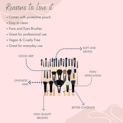 Allure Makeup Brush Set (pack Of 29 Brushes)