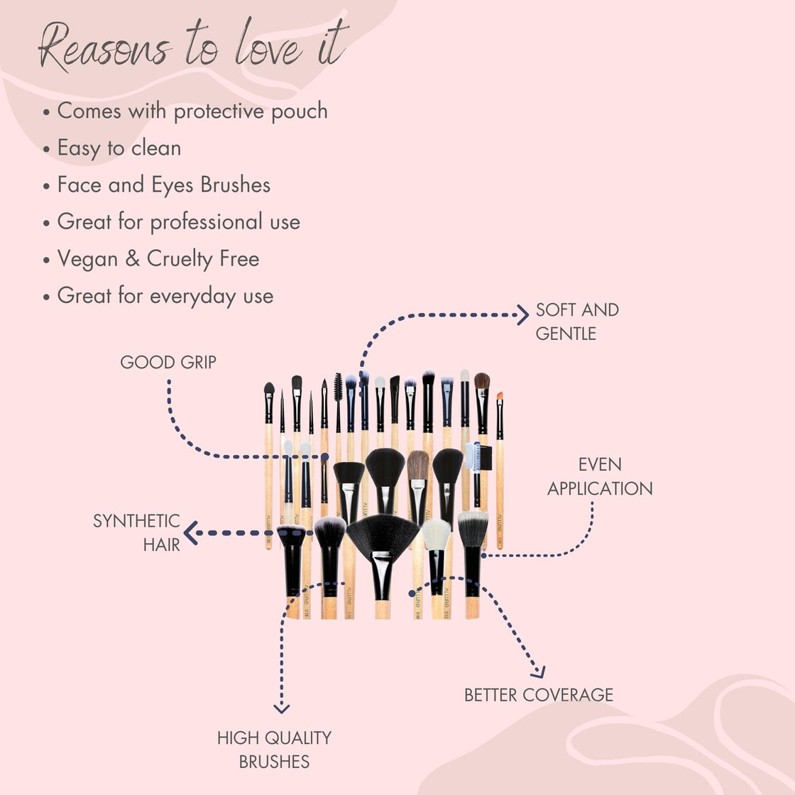 Allure Makeup Brush Set (pack Of 29 Brushes)