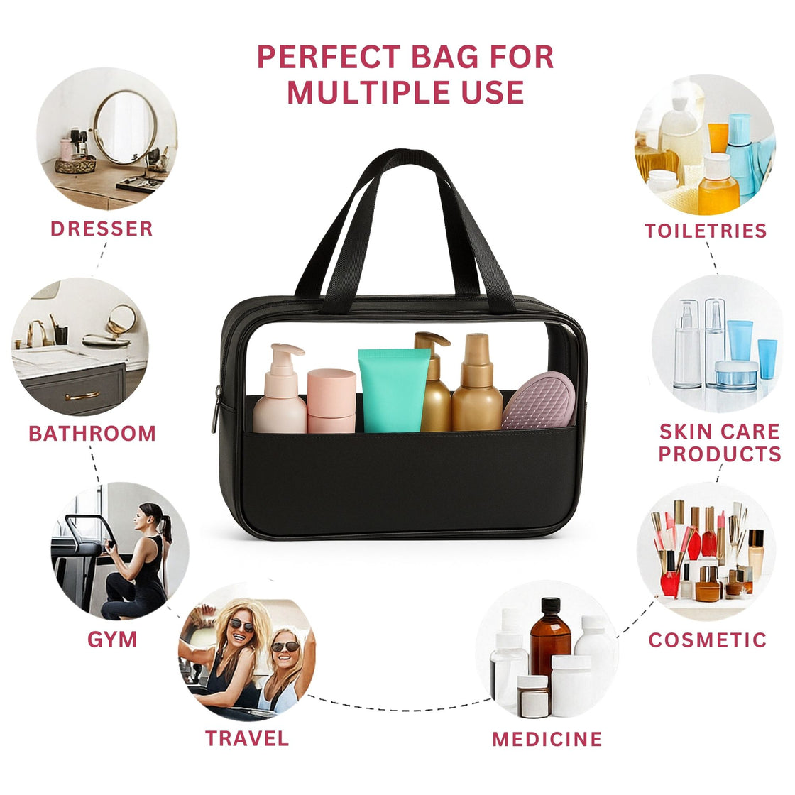 Allure Large Toiletry Bag - Black