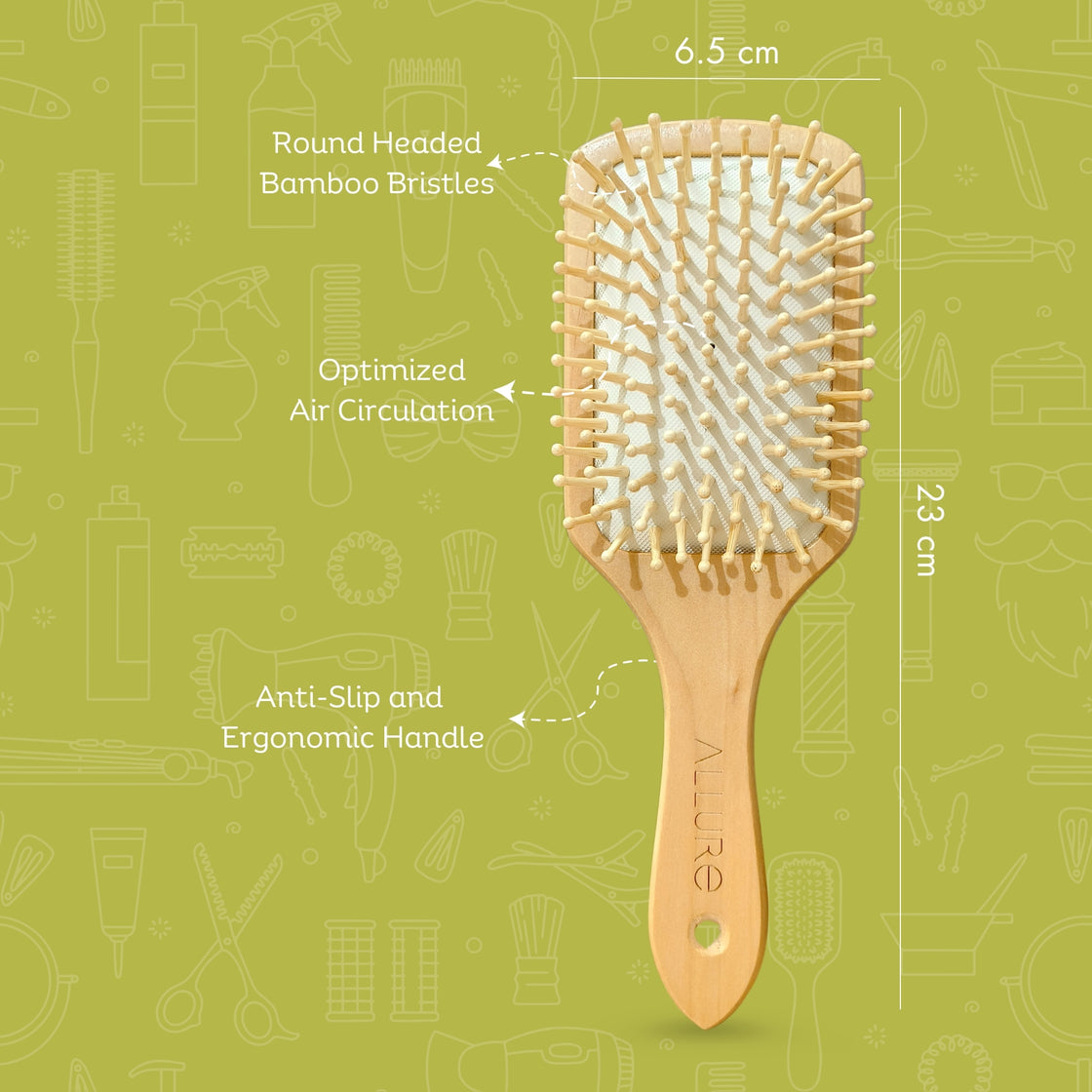 Allure Personalised wooden paddle hair brush