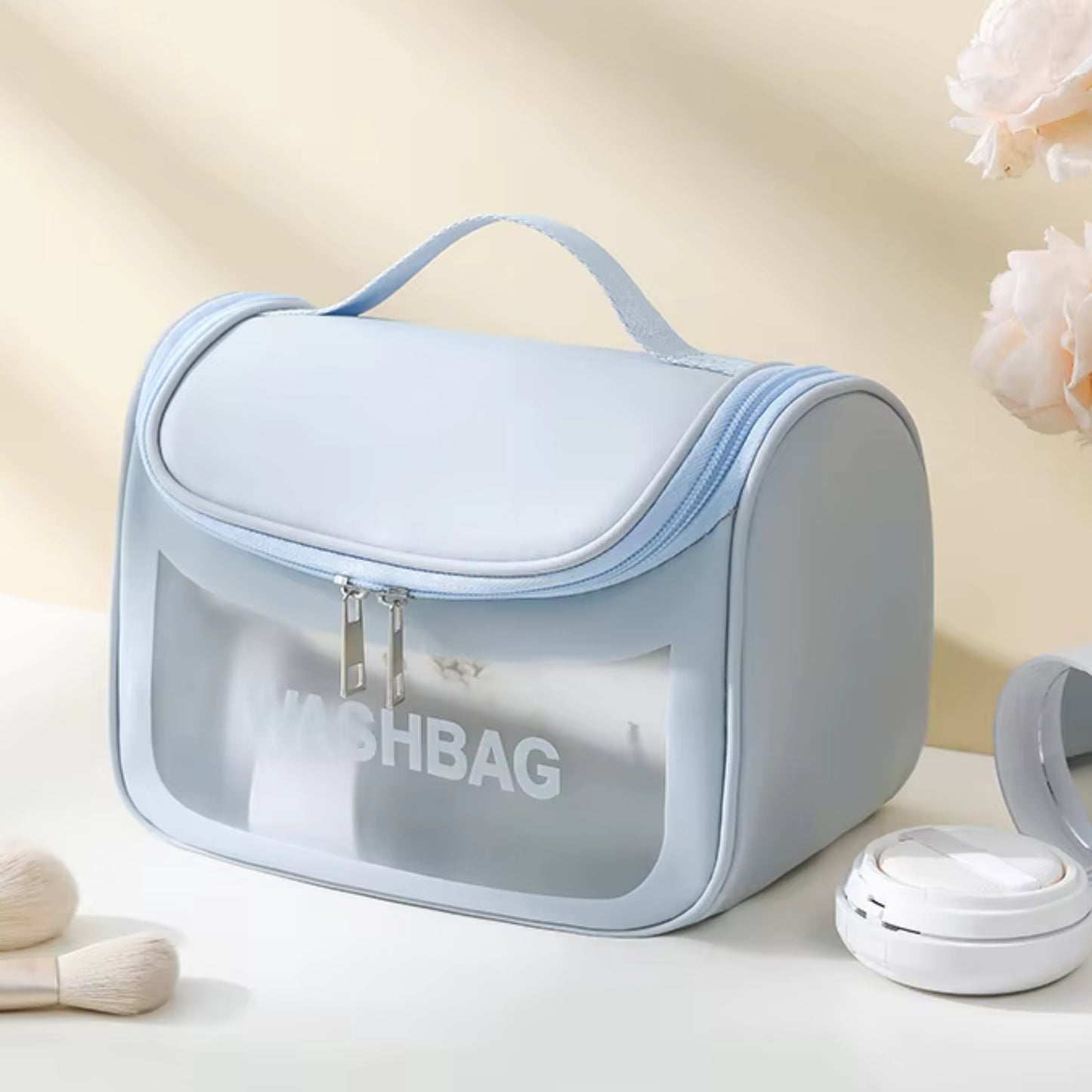 Allure Transparent Travel Toiletry Bag - Blue