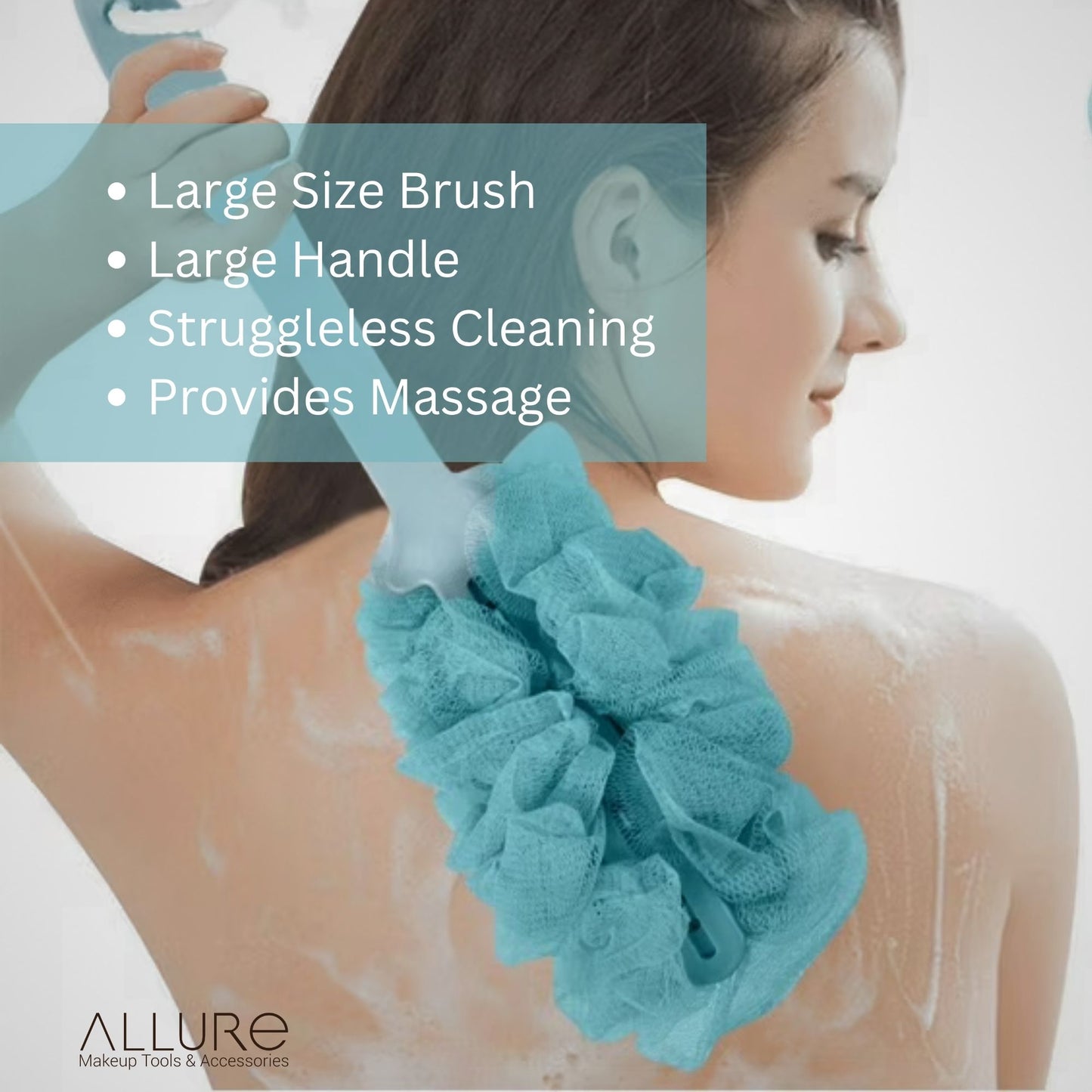 Allure Bathing Brush  - Assorted color handle Loofah